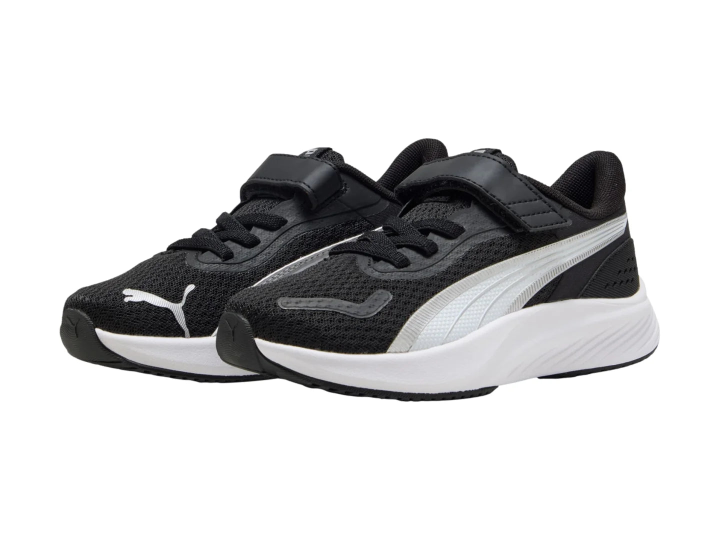 Tenis PUMA Pounce Lite Negro y Blanco para Niño