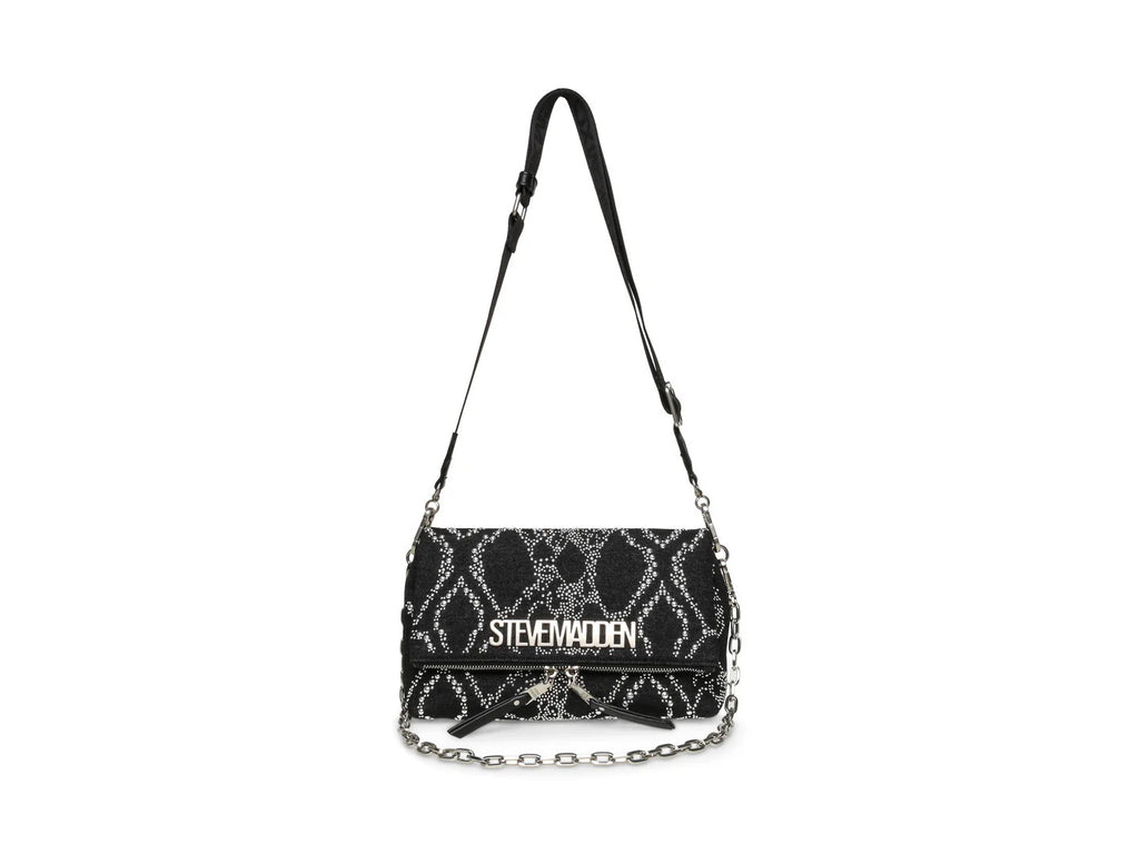 Bolsa de Hombro Steve Madden Brylie Negro Plata para Mujer