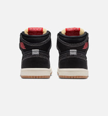 Air Jordan 1 Retro High OG Flight Club Infant Toddler Lifestyle Shoe Black Sail Gum Medium Brown University Red