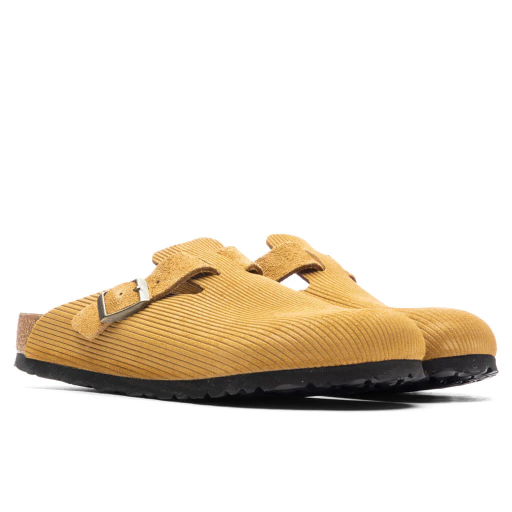 Wide Boston Suede Embossed Cork Brown