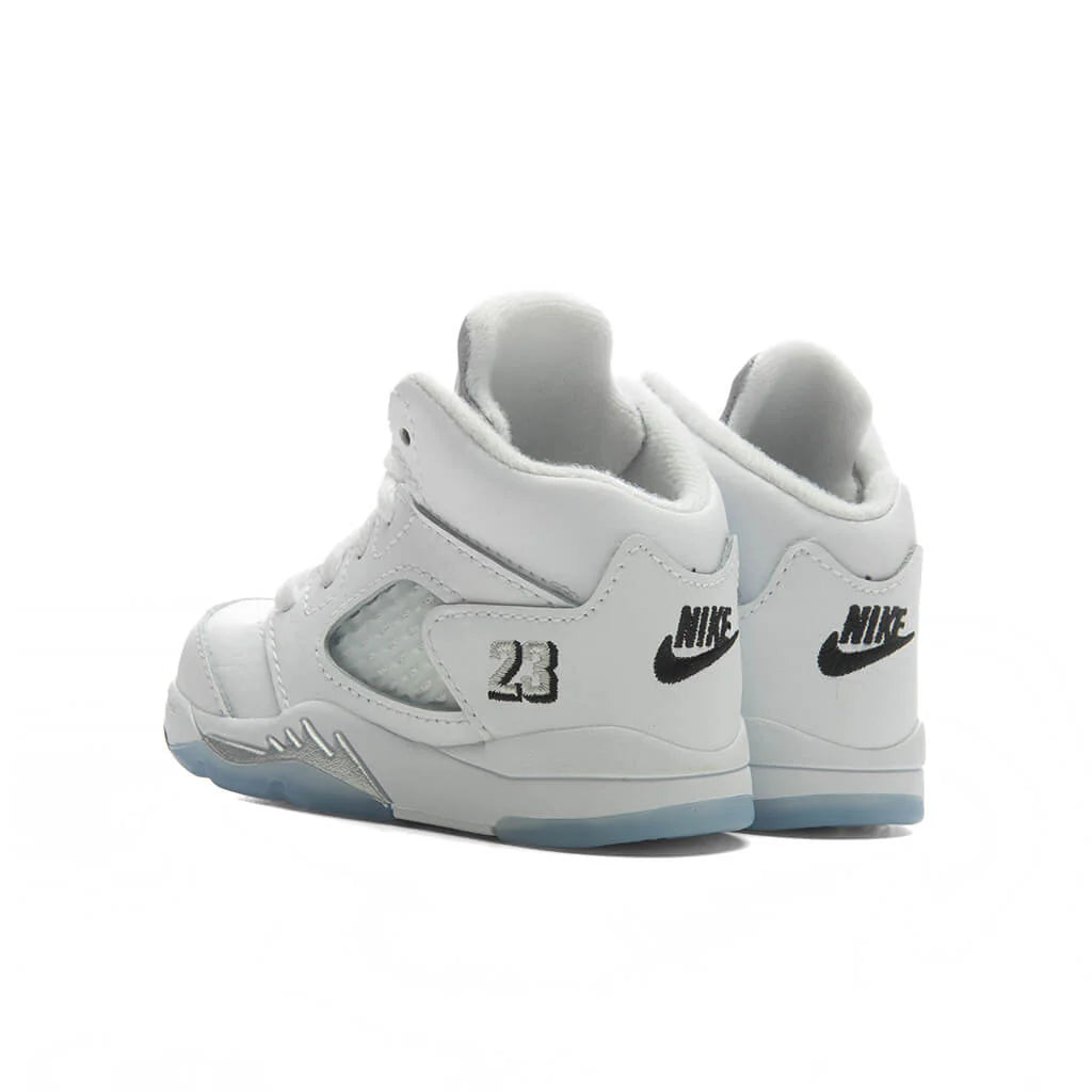 Air Jordan 5 Retro White Metallic TD White Black Metallic Silver