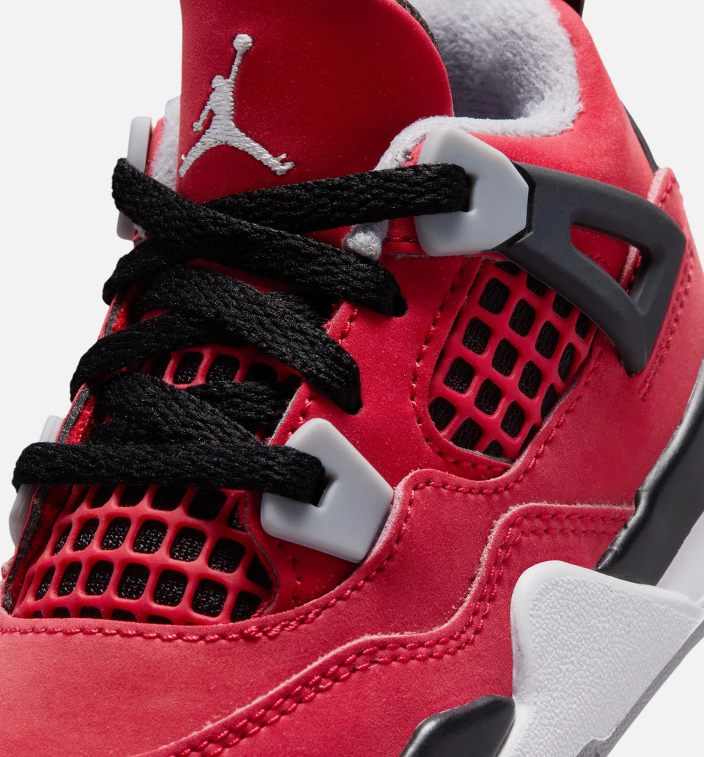 Air Jordan 4 Retro Toro Bravo Infant Toddler Lifestyle Shoe Fire Red White Black Cement Grey Free Shipping
