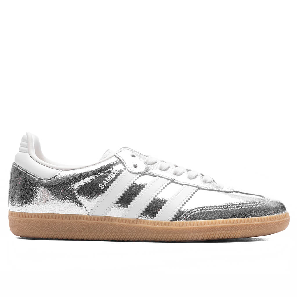 Womens Samba OG Silver Metallic Cloud White Core White