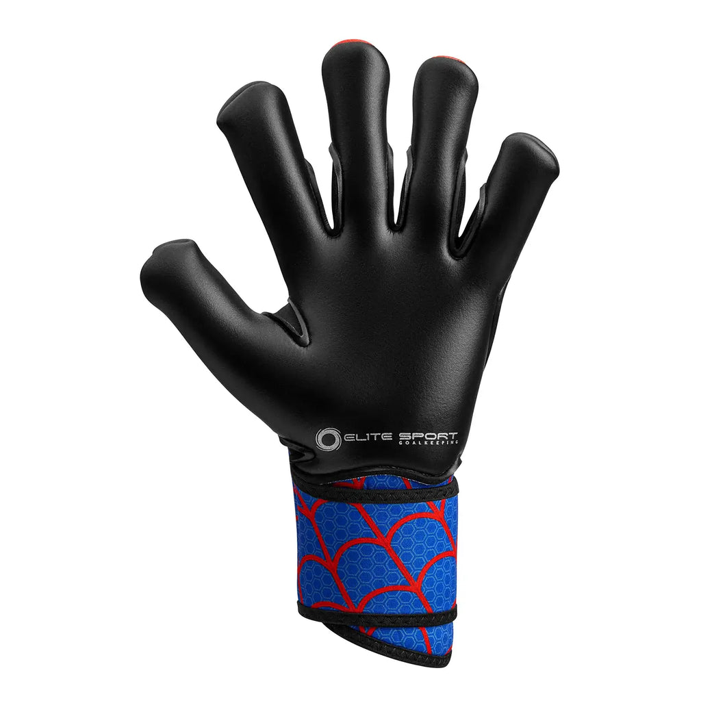 Elite Sport Spin Goalkeeper Soccer Gloves Black Red Blue