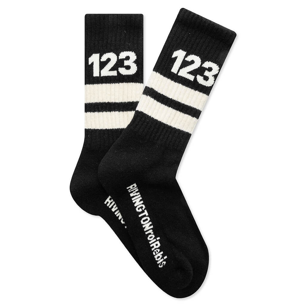 123 Socks Black White