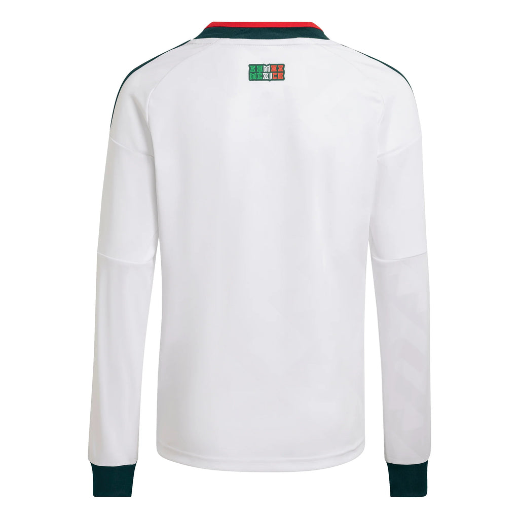 adidas Mexico Away Long Sleeve Youth Soccer Jersey 2026 White