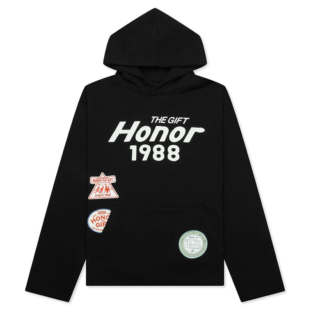 Patchwork Party Hoodie Black