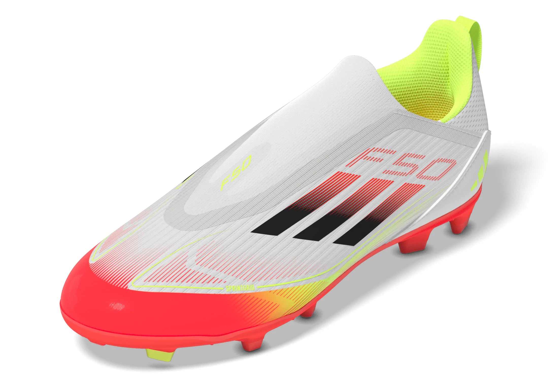adidas F50 League Laceless FG MG Youth Soccer Cleats White Black Yellow
