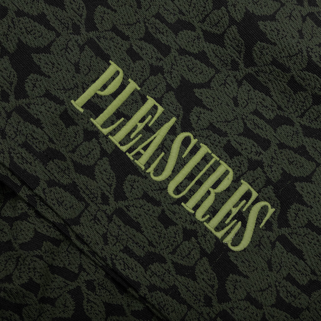 Leaf Jacquard Shorts Dark Olive