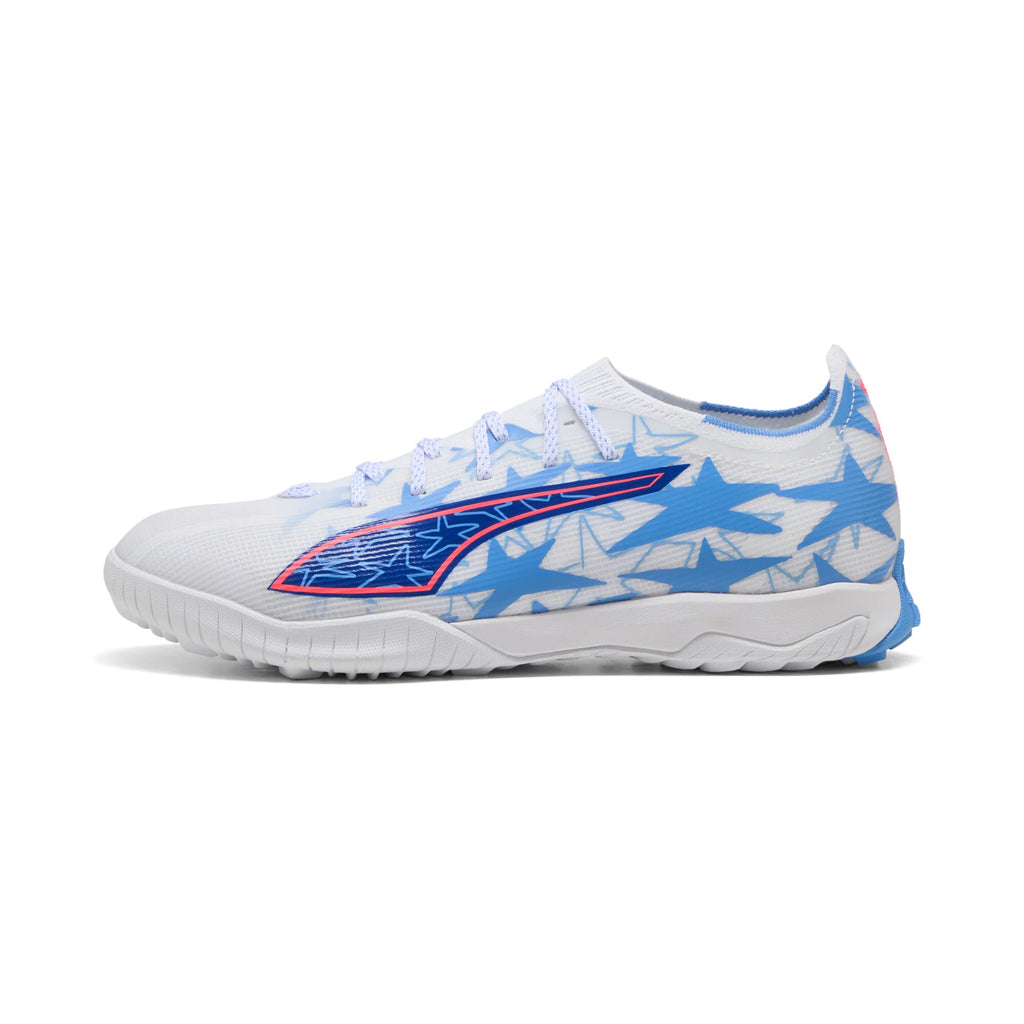 PUMA Ultra 6 Match KidSuper X CP TT Turf Mens Soccer Cleats White Pink Blue