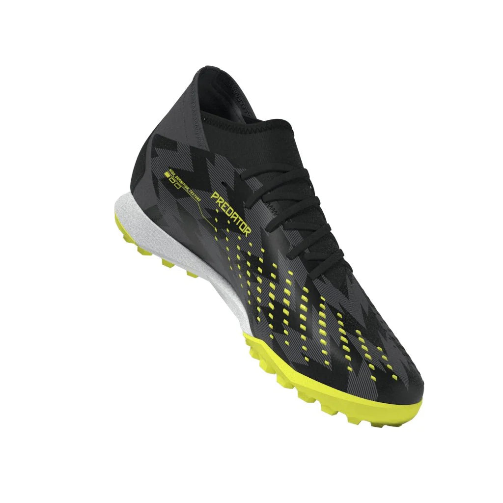 adidas Predator Accuracy Injection3 TF Turf Soccer Cleats Black Solar Yellow Grey Five