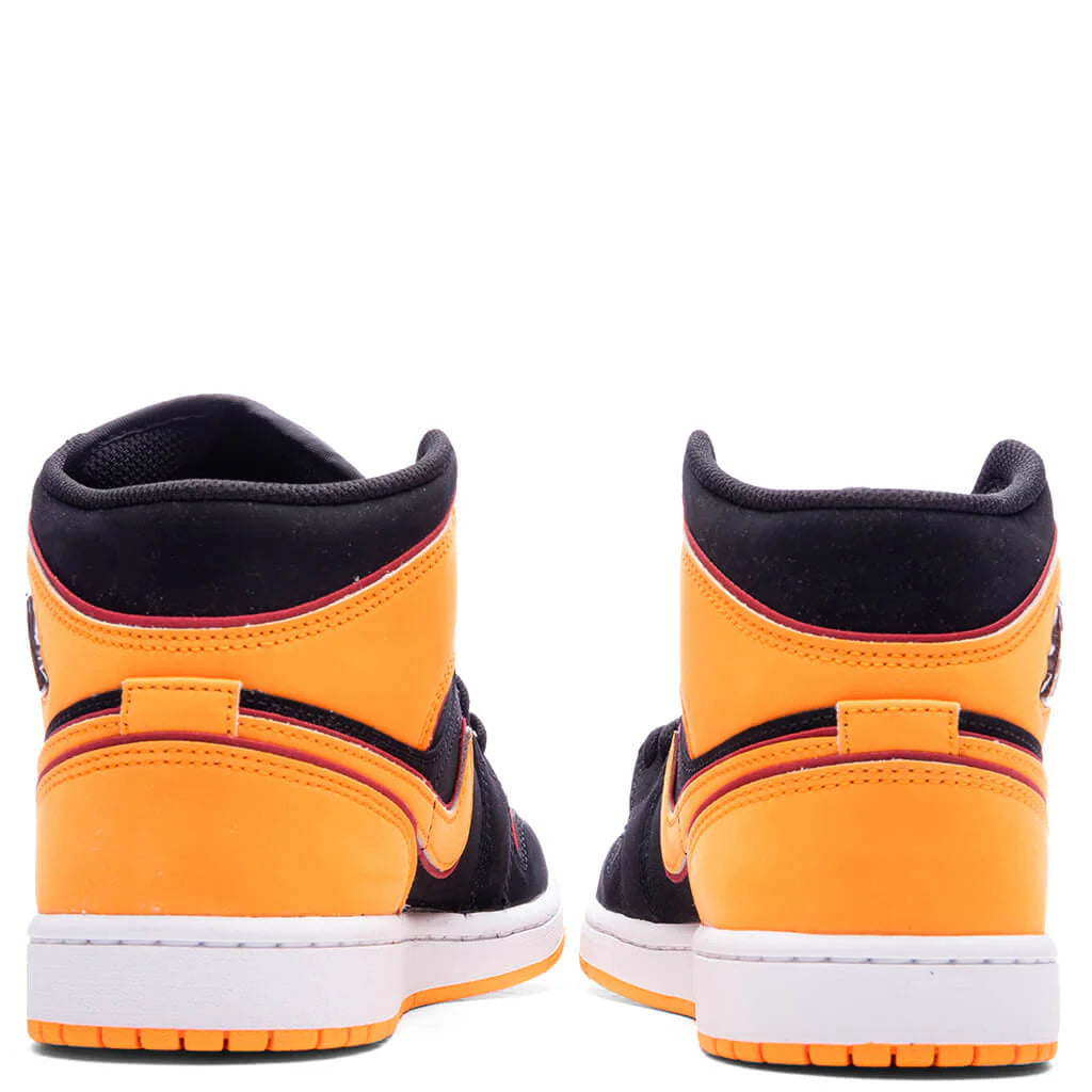 Air Jordan 1 Mid SE Black Vivid Orange Cardinal Red