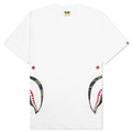 1st Camo Side Shark Tee White Green