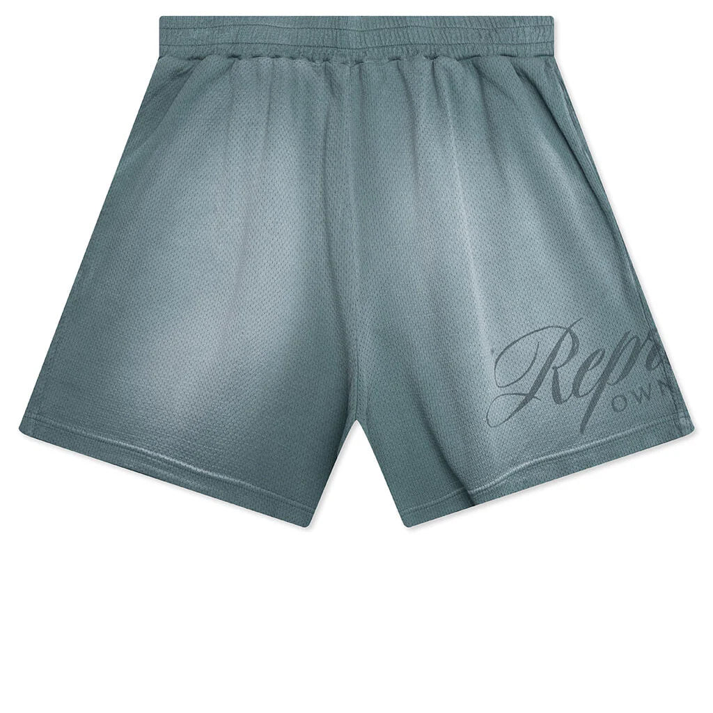 Owner Club Script Mesh Shorts Vintage Green