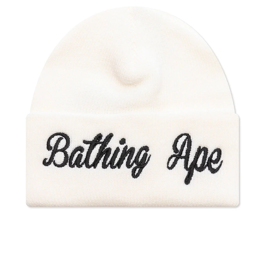 Cuffed Knit Beanie White