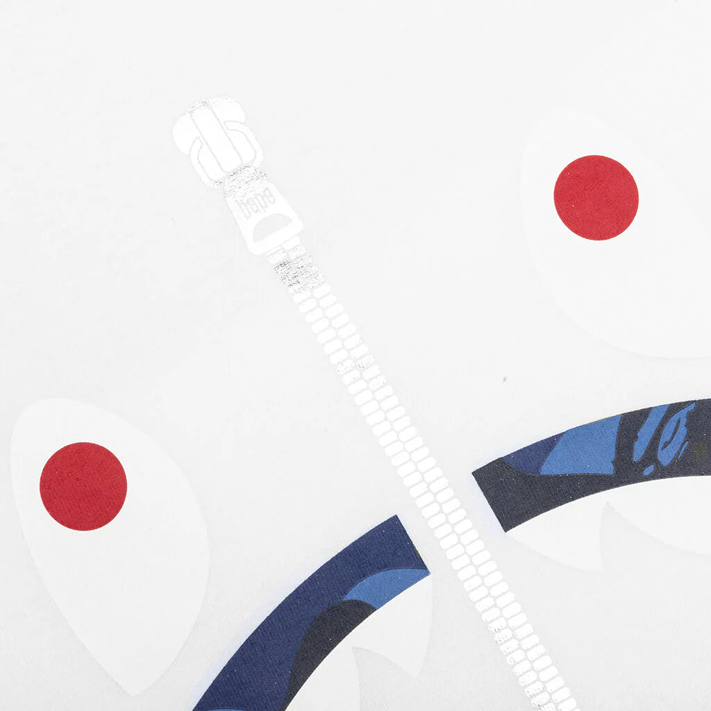 Color Camo Shark Tee White Navy