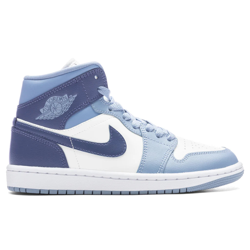Womens Air Jordan 1 Mid Sail Diffused Blue Blue Grey