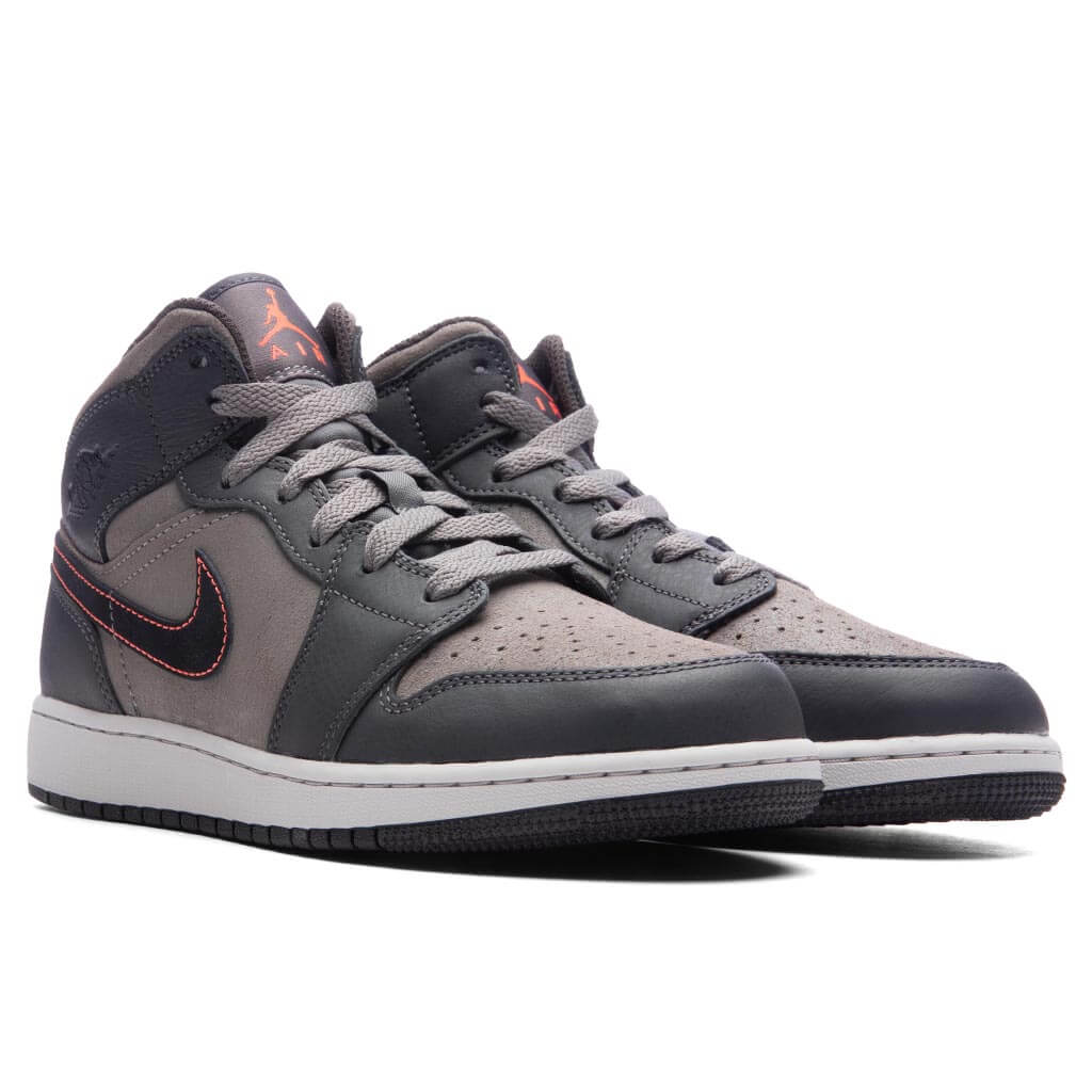 Air Jordan 1 Mid SE BG GS Night Stadium Black Flat Pewter