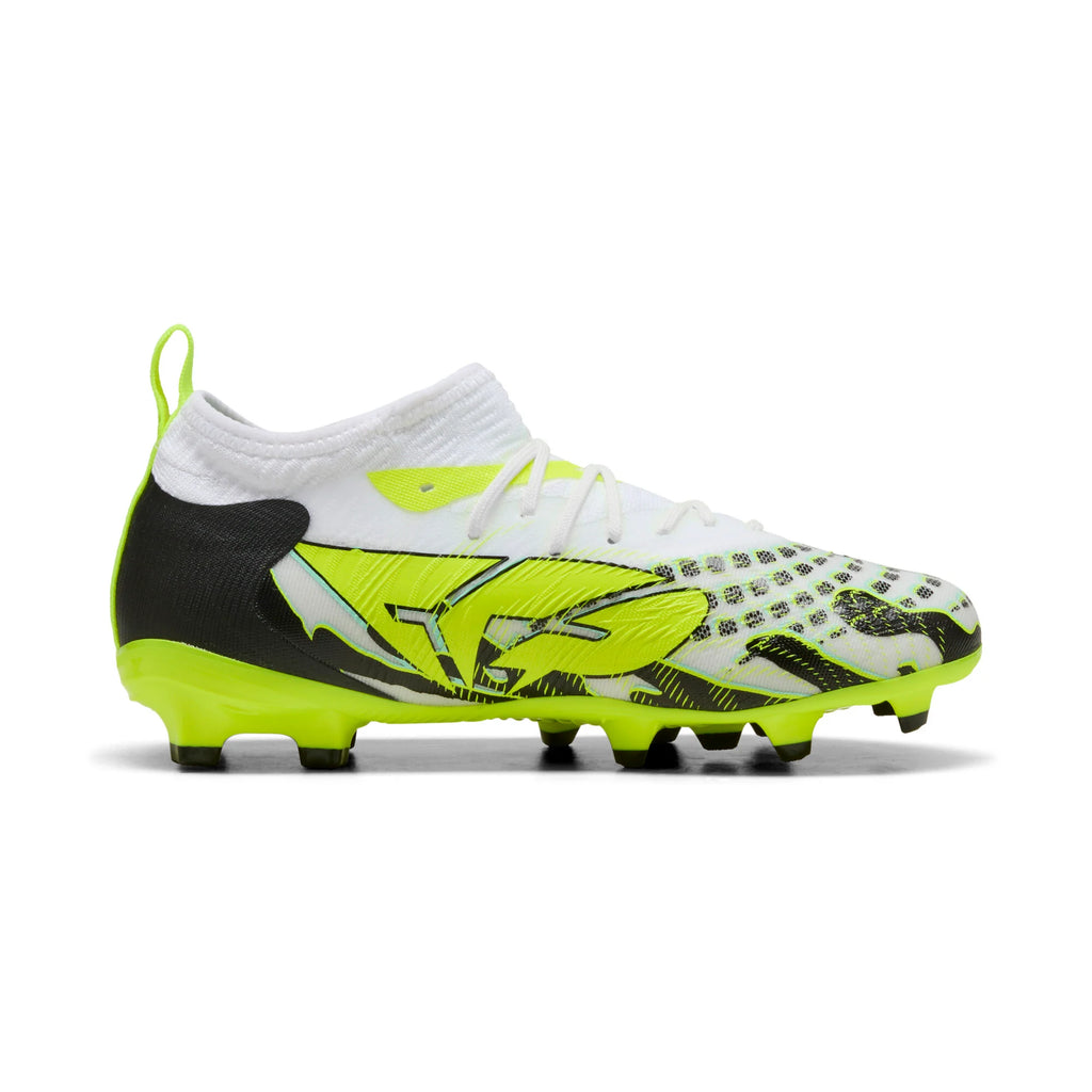 PUMA Future 9 Match Creativity FG AG Firm Ground Artificial Ground Youth Soccer Cleats Yellow White
