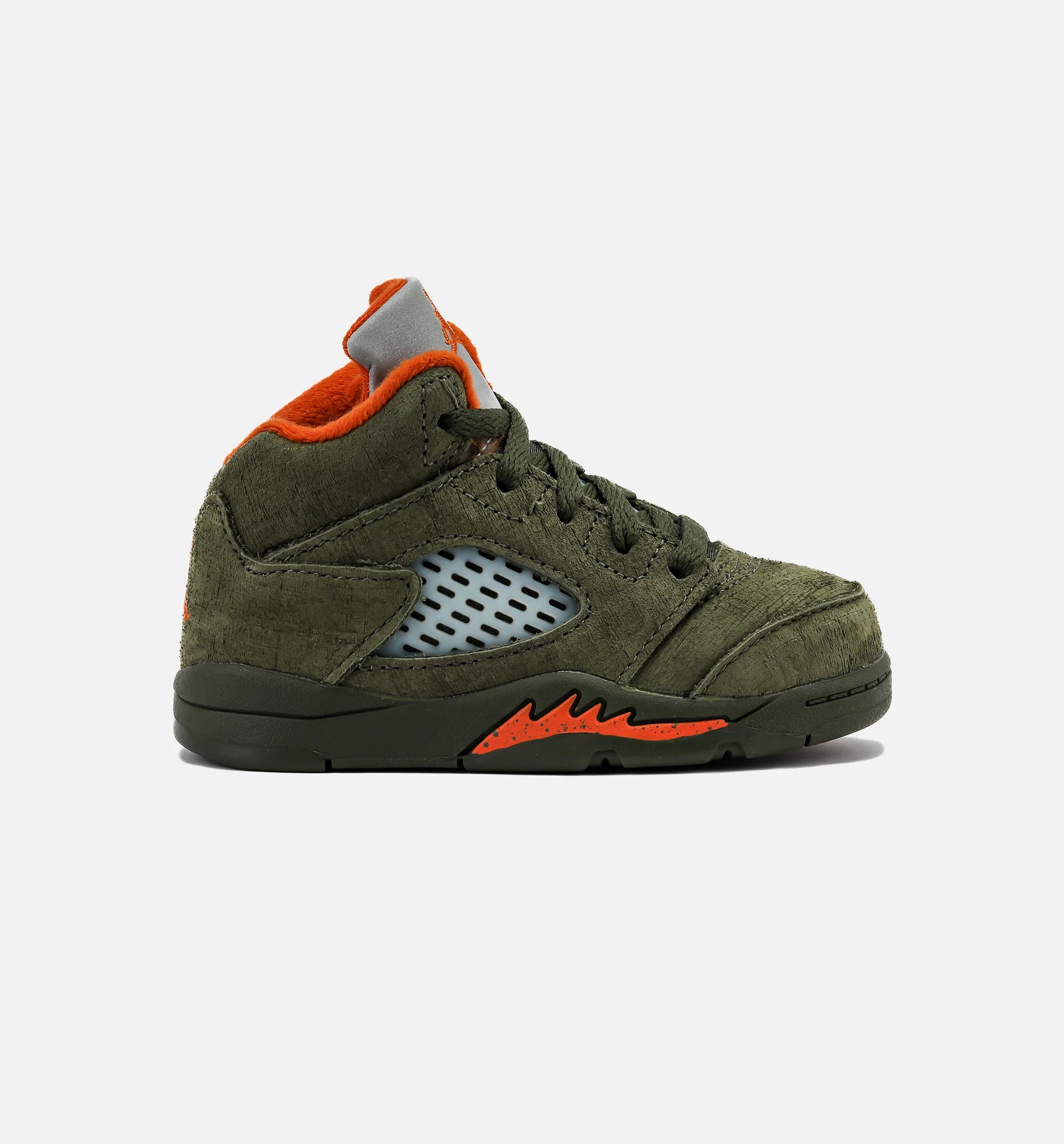 Air Jordan 5 Retro Infant Toddler Lifestyle Shoe Army Olive Solar Orange
