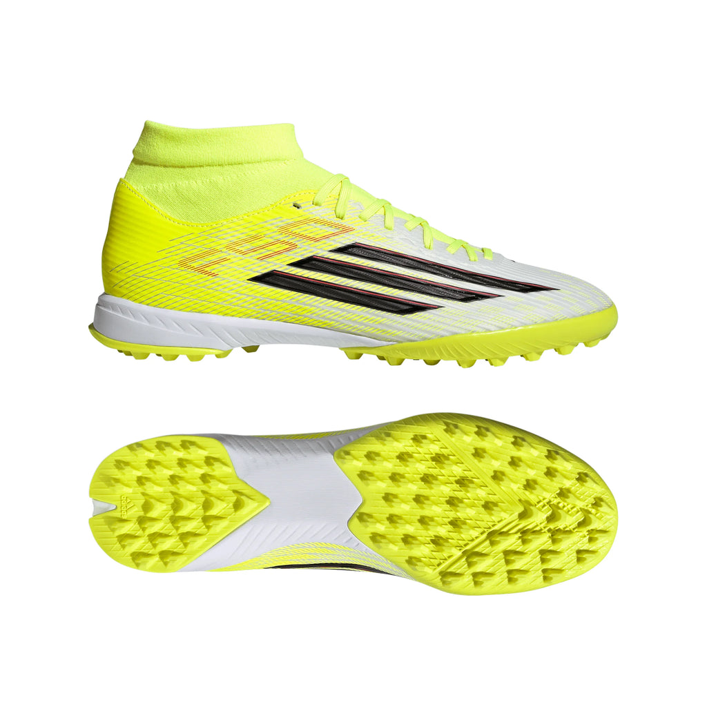 adidas F50 League Mid Cut TF Turf Mens Soccer Cleats Yellow Black Red