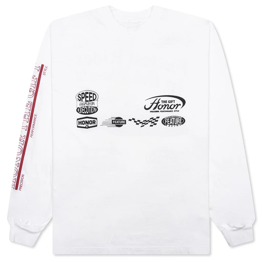 Feature x Honor The Gift Fastest Rides L S Tee White