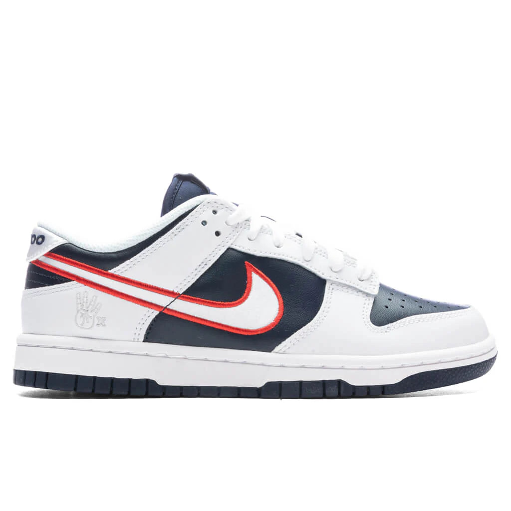Womens Dunk Low Houston Comets Four Peat White University Red Obsidian