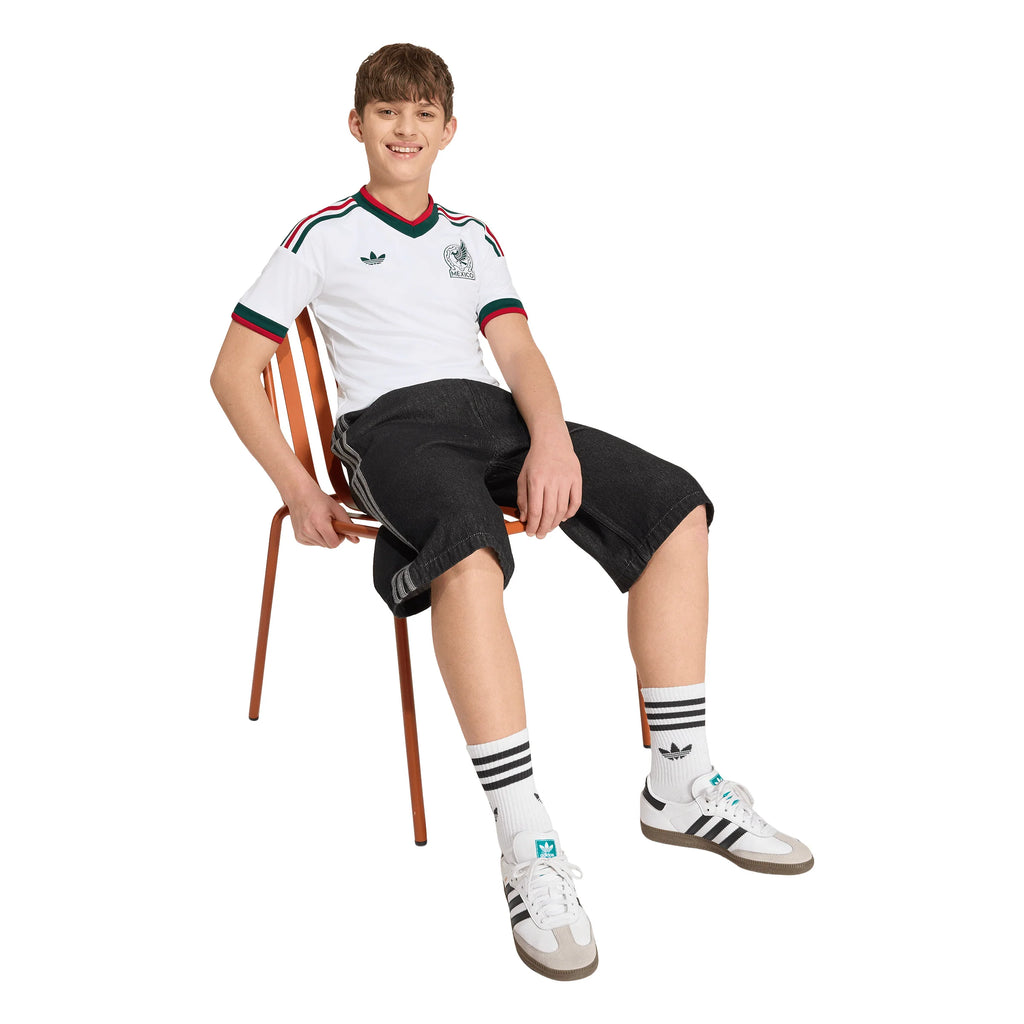 adidas Mexico Away Youth Soccer Jersey 2026 White