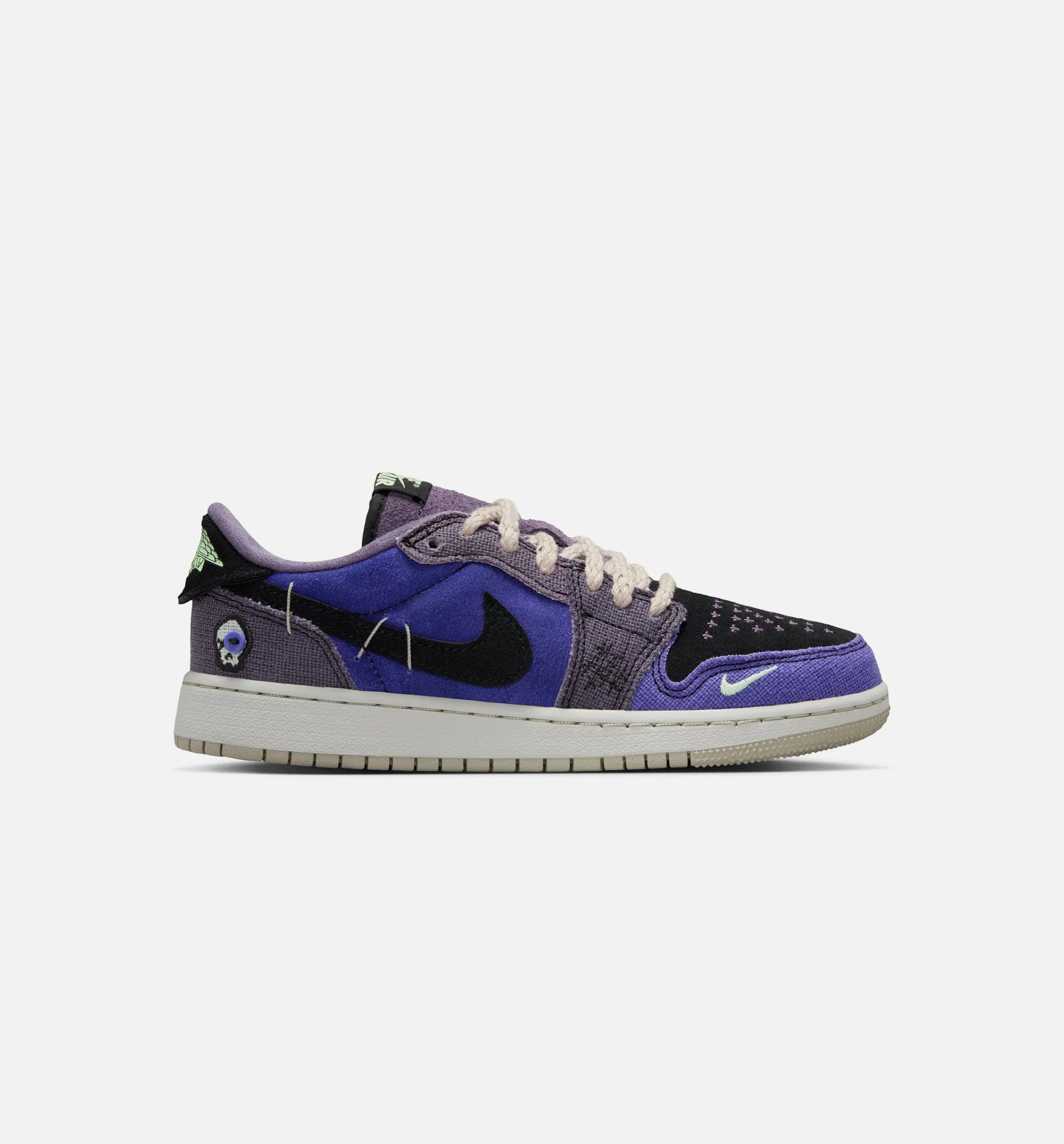 Air Jordan 1 Low OG Regency Purple and Dark Raisin Grade School Lifestyle Shoe Regency Purple Vapor Green Black Dark Raisin Daybreak Light Silver