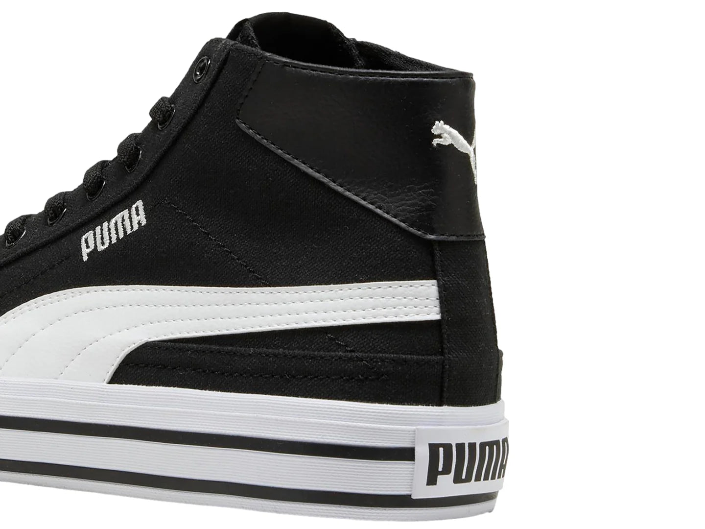 Tenis PUMA Court Classic Vulc Mid Negro y Blanco para Mujer