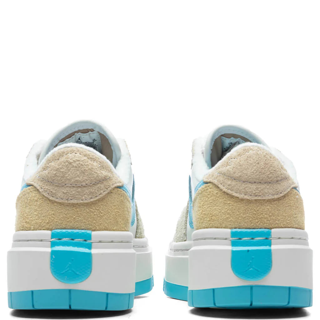 Womens Air Jordan 1 Elevate Low Salt Lake City White Baltic Blue Oil Green