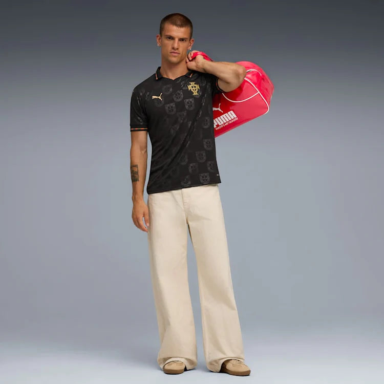 PUMA Portugal Special Edition Mens Soccer Jersey 25 26 Black Gold