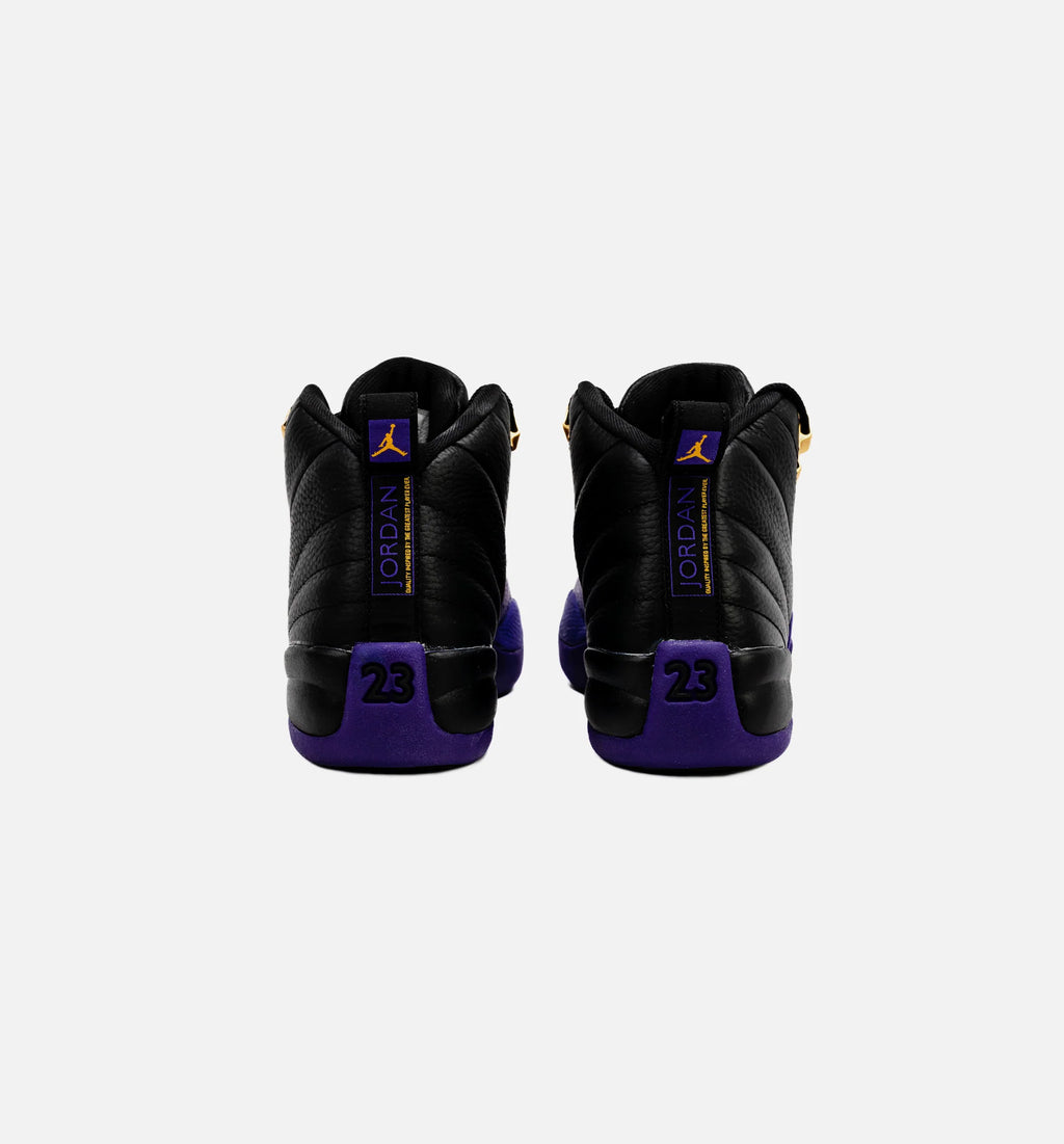 Air Jordan 12 Retro Field Purple Grade School Lifestyle Shoe Black Purple