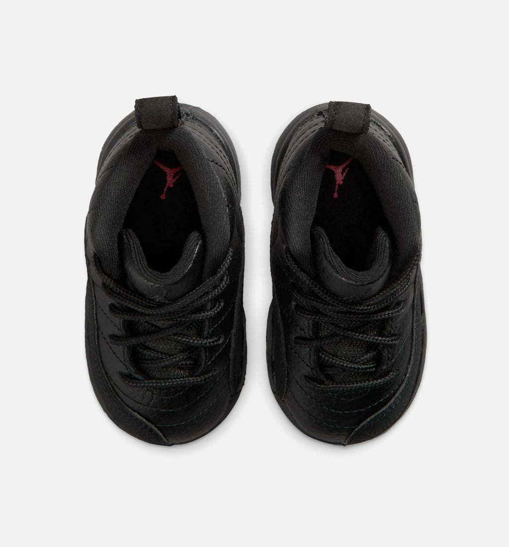 Air Jordan 12 Retro Bloodline Infant Toddler Lifestyle Shoe Black Varsity Red Free Shipping