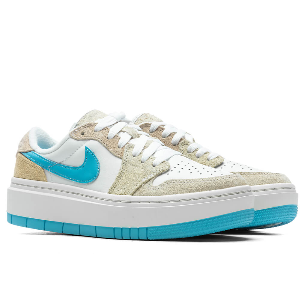 Womens Air Jordan 1 Elevate Low Salt Lake City White Baltic Blue Oil Green