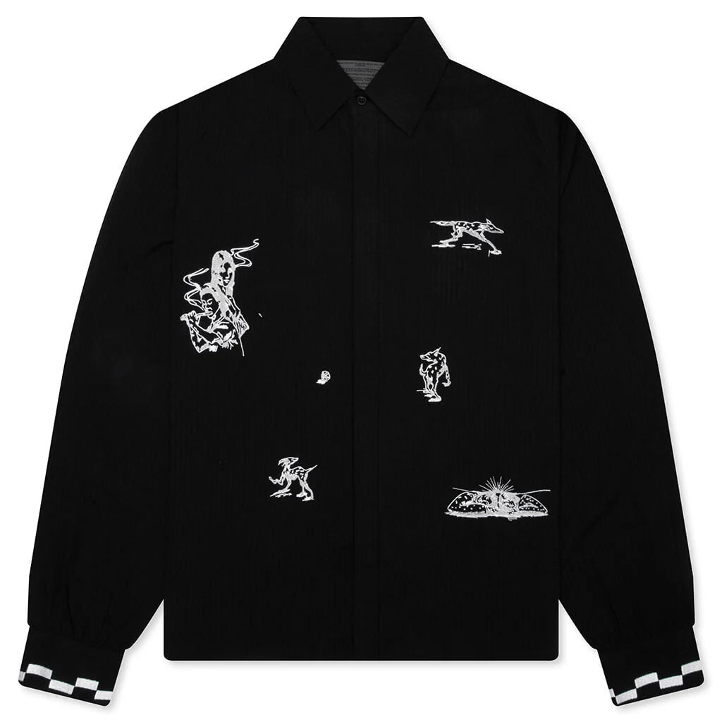 Live Life With Ease Button Up Black