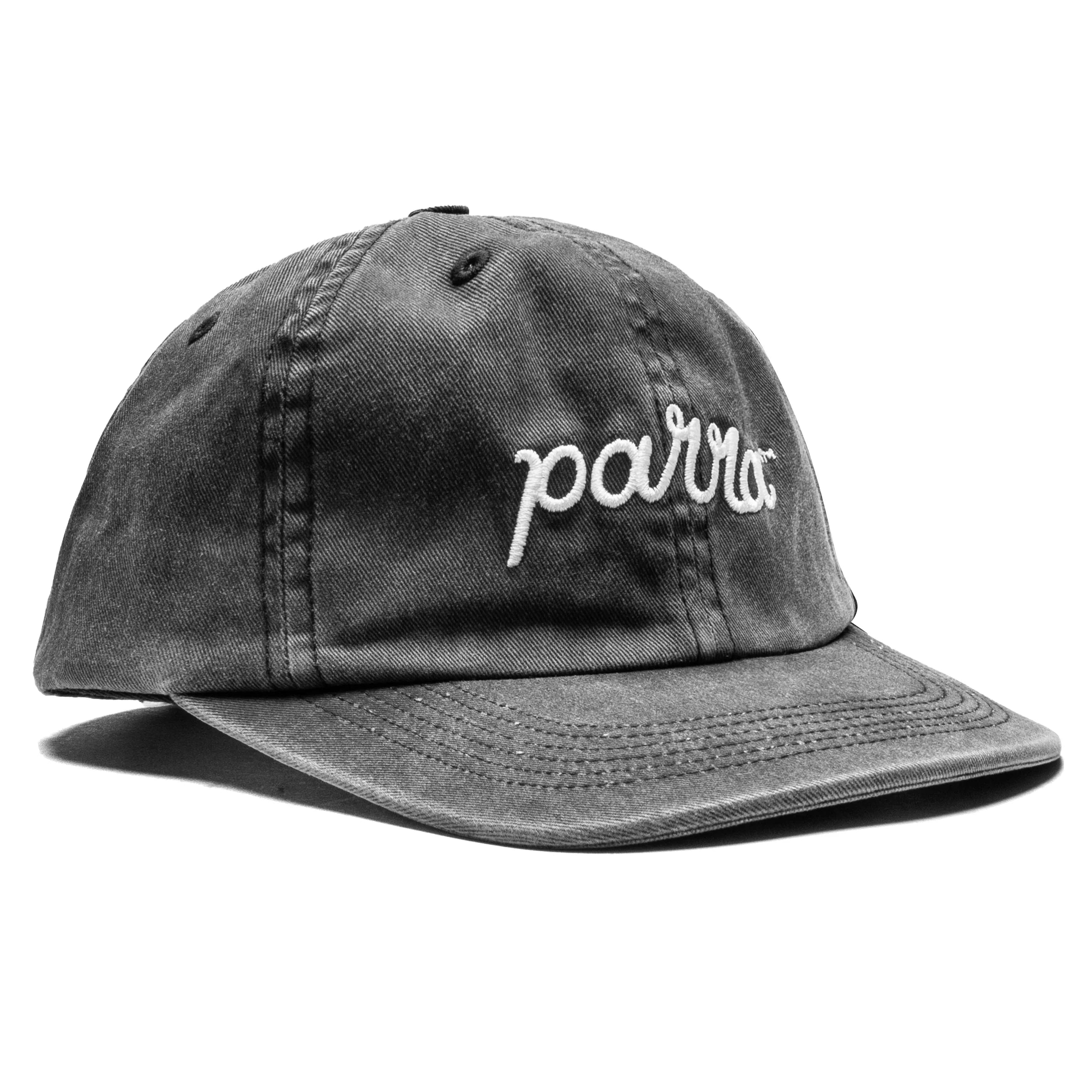 Scripted 6 Panel Hat Washed Black