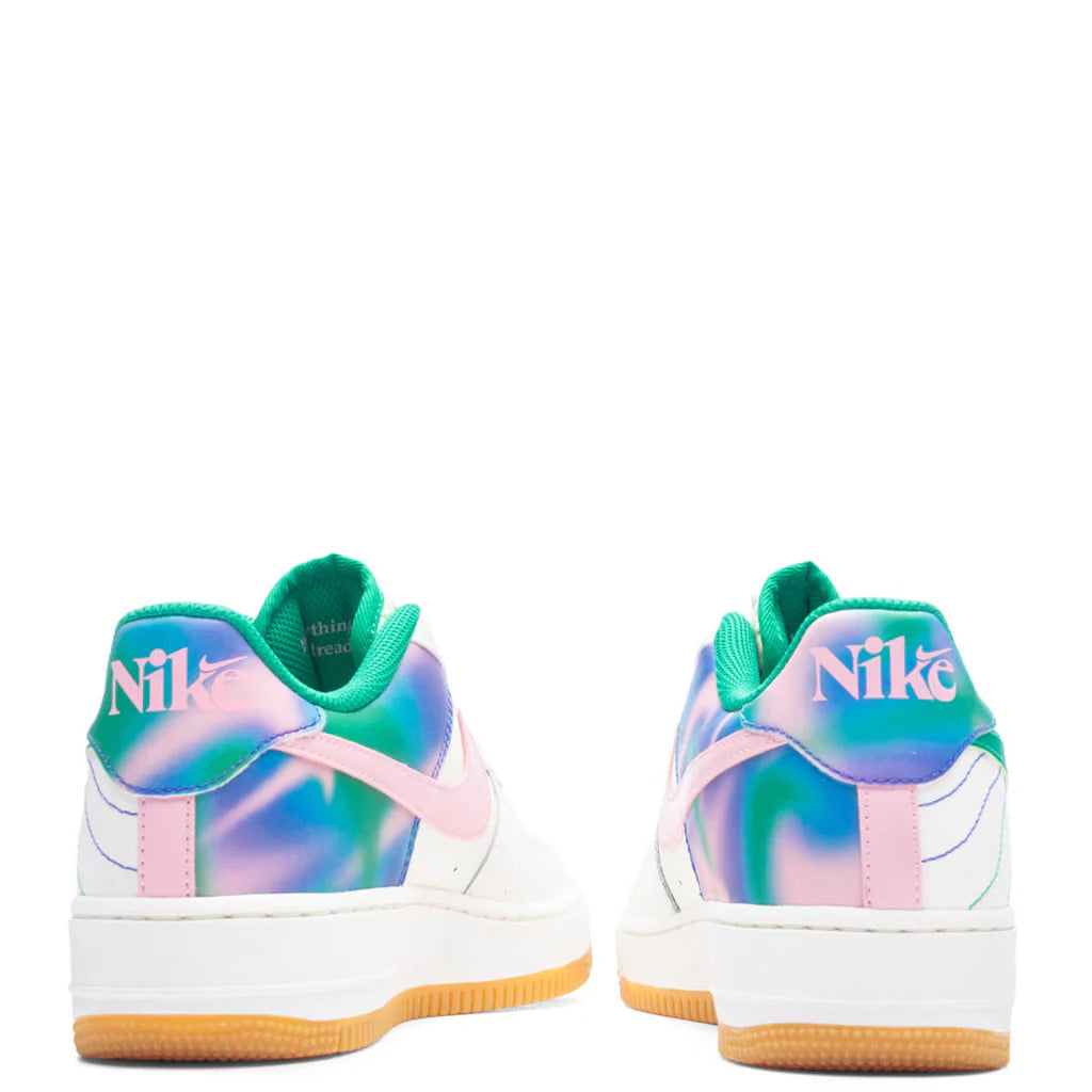 Air Force 1 GS Heel Stich Sail Stadium Green Med Soft Pink