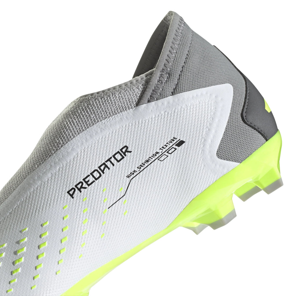 adidas Predator Accuracy3 Laceless FG Firm Ground Soccer Cleats Cloud White Black Lucid Lemon