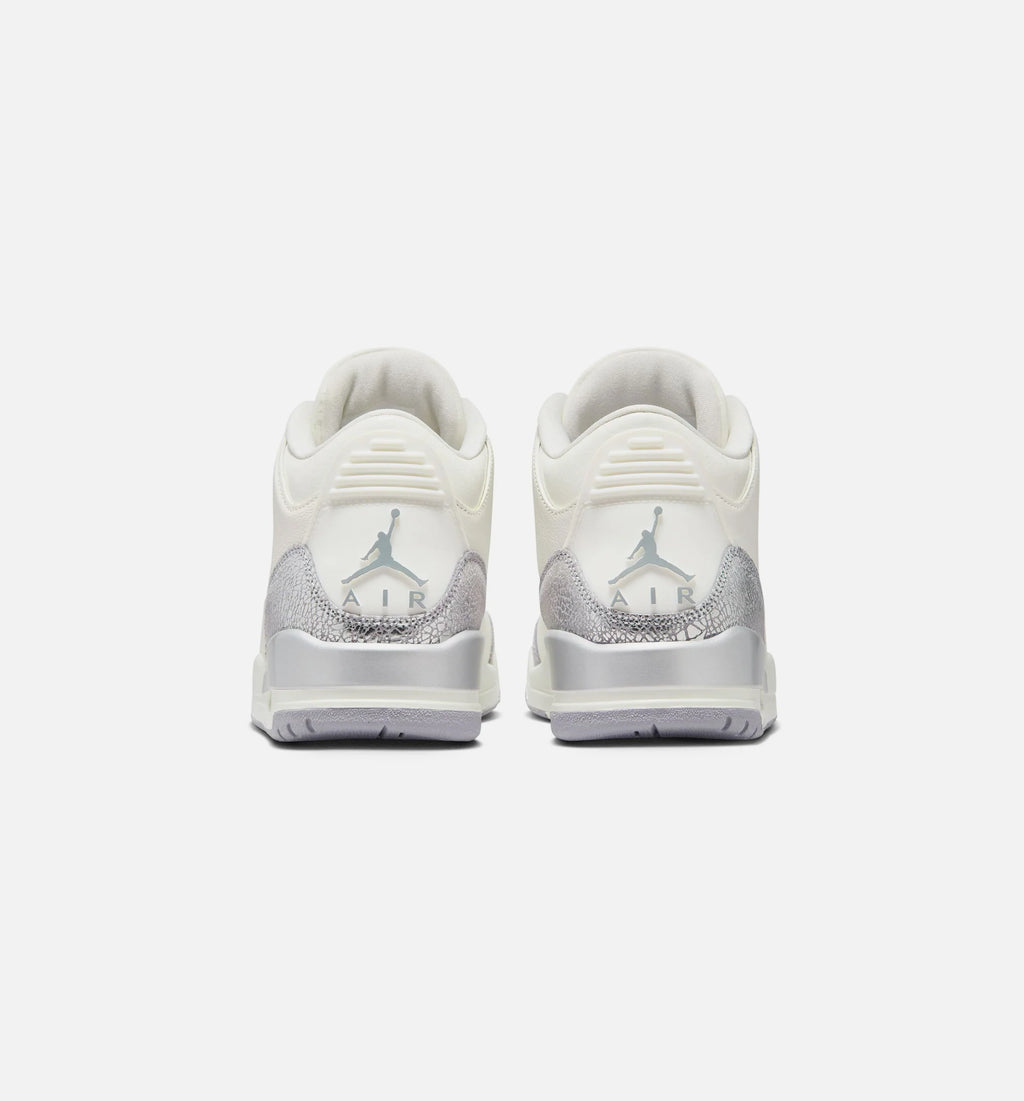 Air Jordan 3 Sail Cement Womens Lifestyle Shoe Sail Cement Grey Metallic Silver