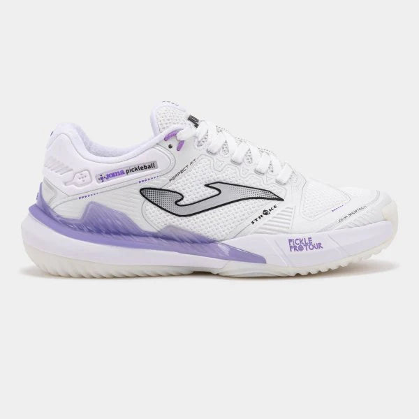 Joma PStroke Womens Pickleball Shoes White Purple