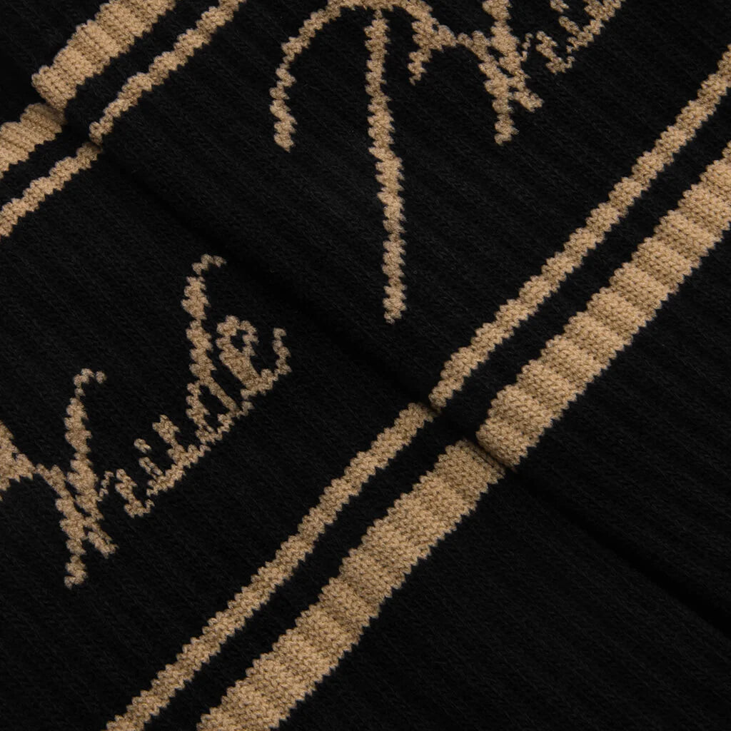 Rhude Script Logo Sock Black Gold