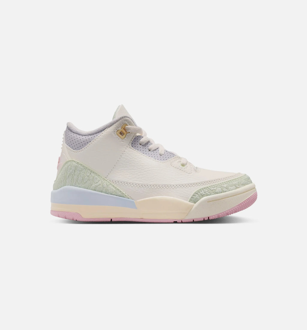 Air Jordan 3 Retro Sail and Jade Aura Preschool Lifestyle Shoe Sail Aura Jade Aura Iris Whisper
