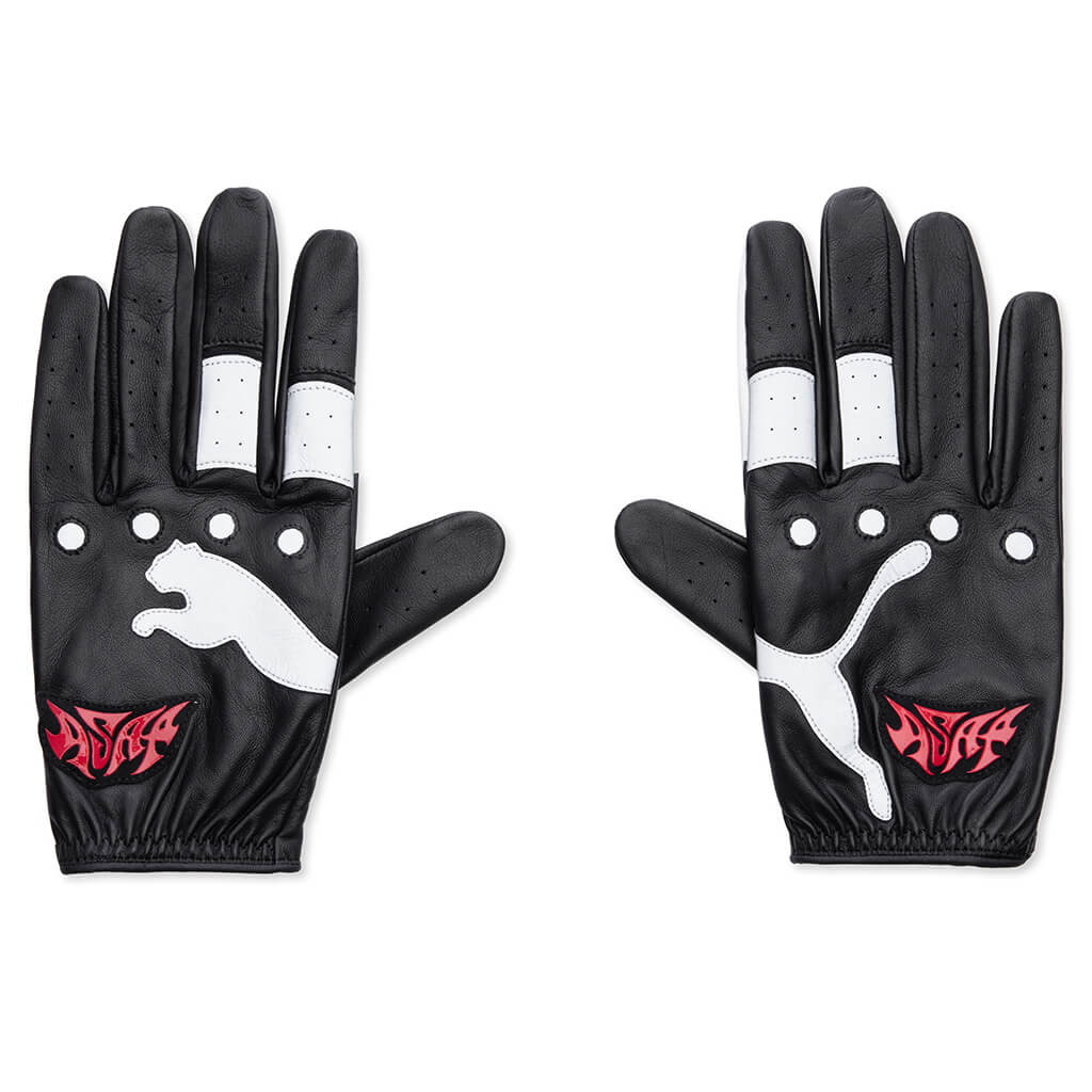 Puma x AAP Rocky Driving Gloves Black Fierce Red
