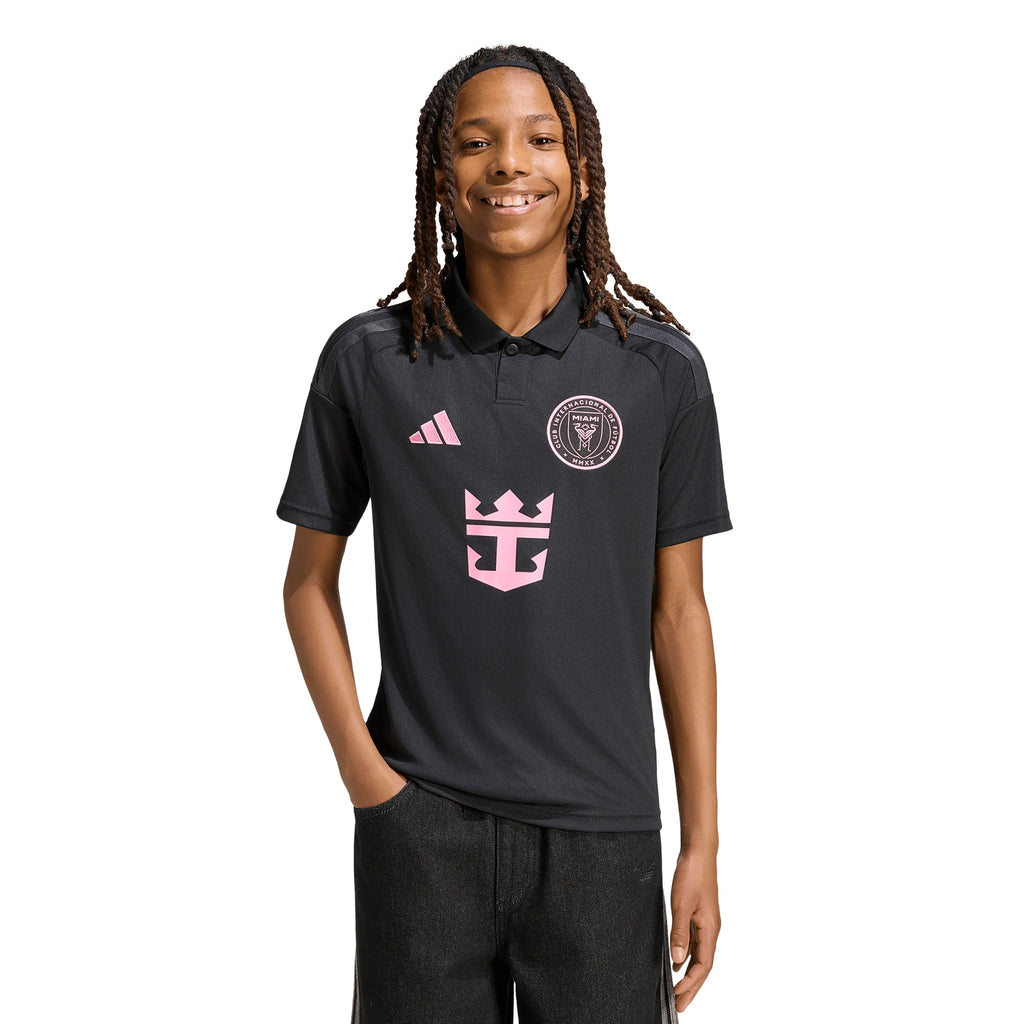 adidas Inter Miami CF Away Youth Soccer Jersey 26 27 Black Pink