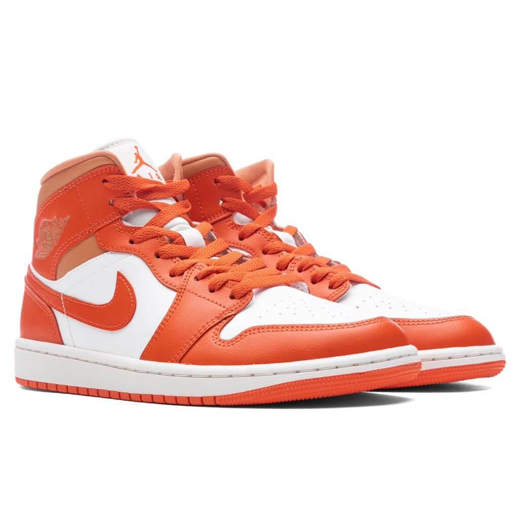 Womens Air Jordan 1 Mid Summit White Cosmic Clay Amber Brown