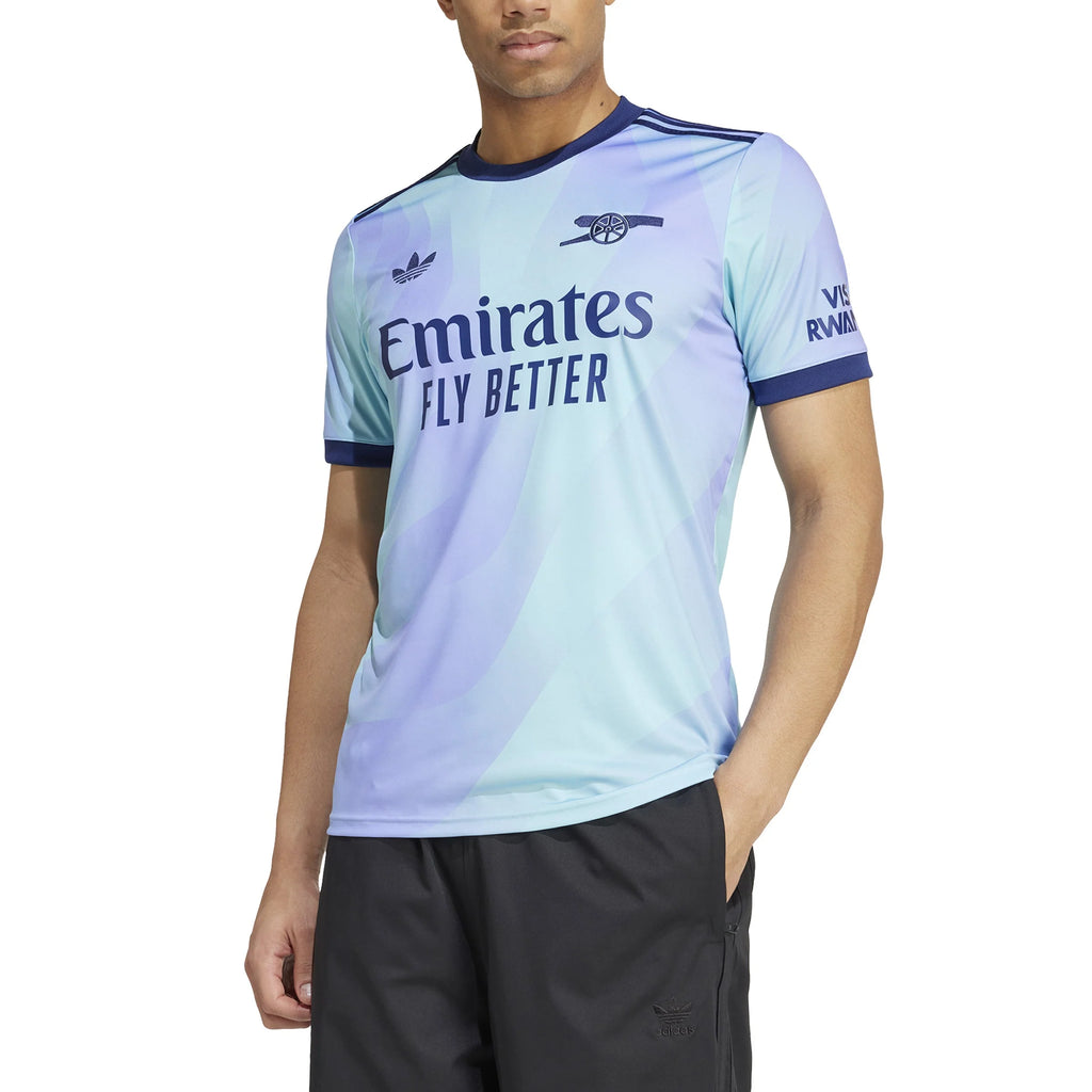 adidas Mens Arsenal Third Jersey 24 25 Aqua Purple