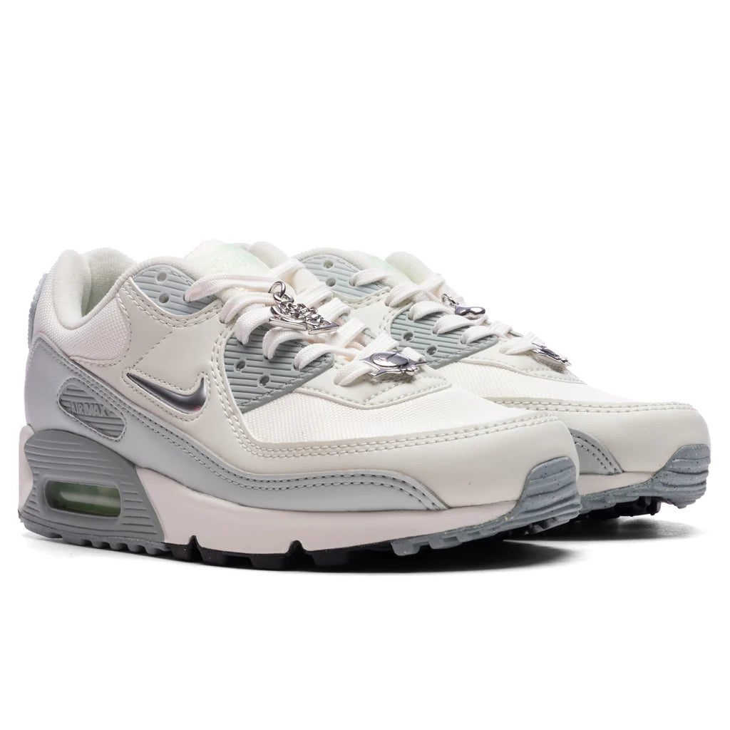 Womens Air Max 90 SE Sail Metallic Silver Sea Glass