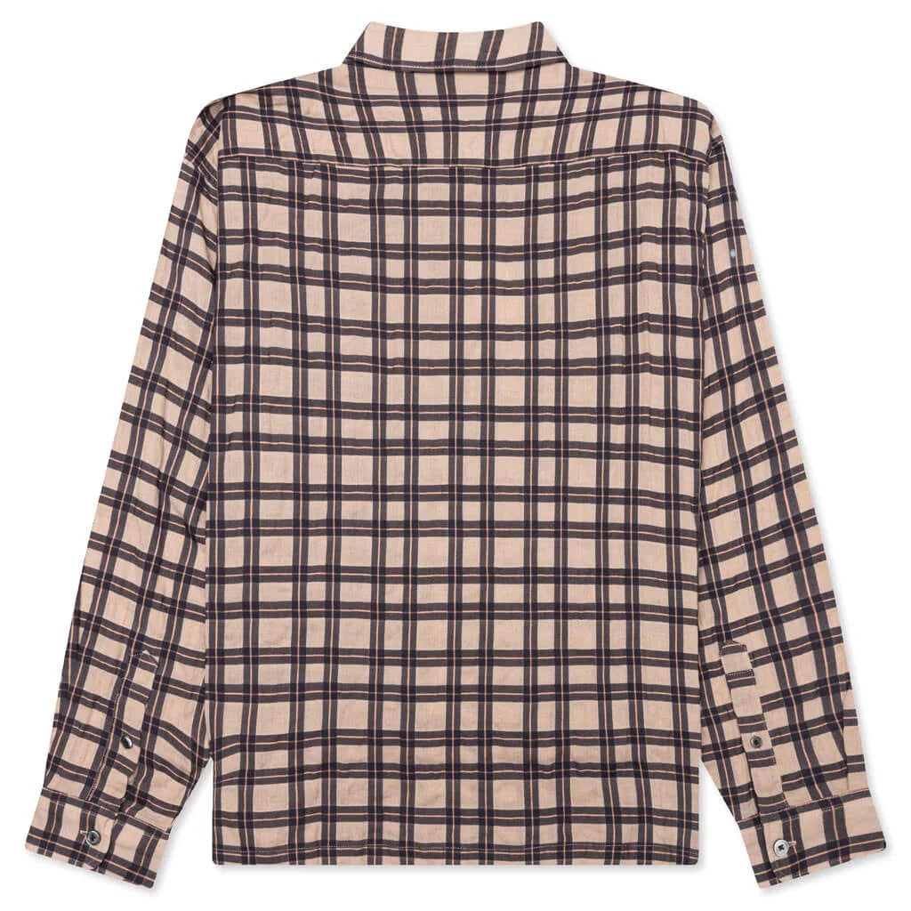Sonoma Plaid L S Shirt Tan