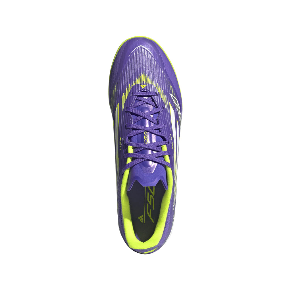 adidas F50 League Indoor Soccer Shoes Purple White Lemon